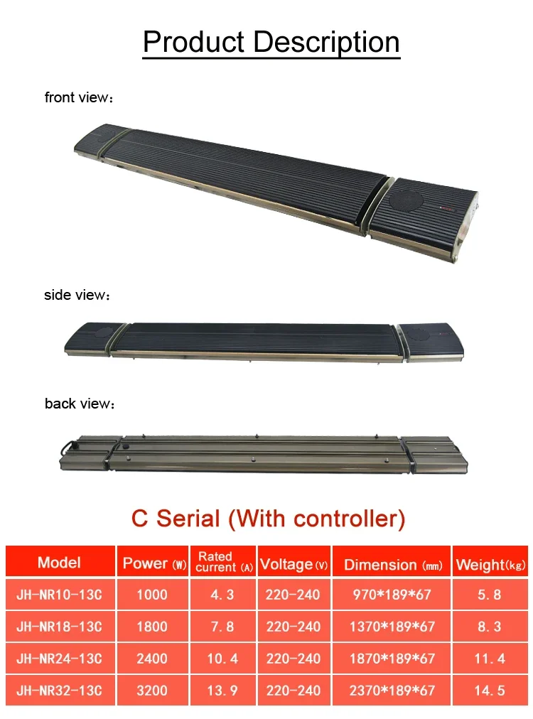 manufacturer black remote control infrared heater electric heaters with speaker CALEFACTOR INFRARROJO