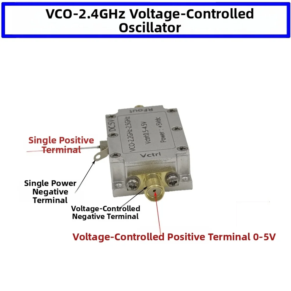 

Voltage-controlled Oscillator 2.4GHz Voltage Controlled Oscillator For VCO Module RF Microwave Signal Source FOR SMA Connector