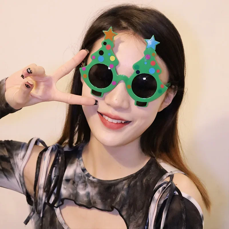 

Christmas Tree Glasses Cosplay Props Green White Glasses ​Carnival Party Suit Props Accessories
