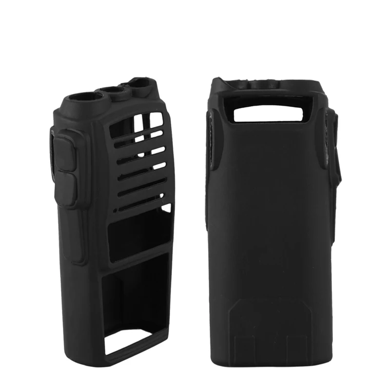 UV-82 Funda de goma UV82 Walkie Talkie cubierta de silicona negra a prueba de polvo resistente al desgaste negro Baofeng Radio funda Accesorios