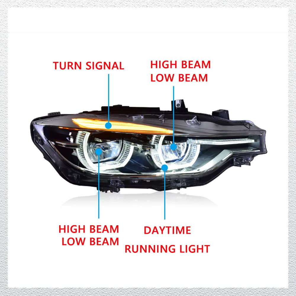 LED المصابيح الأمامية لسيارات BMW 3 سلسلة F30 F35 13-18 كامل led DRL سيارة رئيس مجموعة مصابيح إشارة اكسسوارات السيارات تعديل مصباح