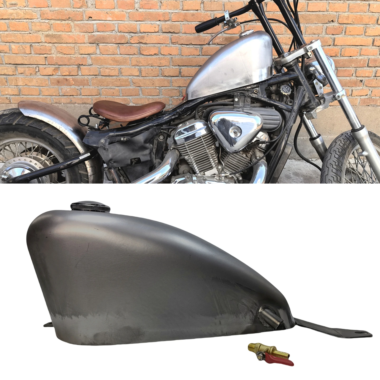 9L Motorcycle Petrol Gas Fuel Tank For Honda Steed VLX400 600