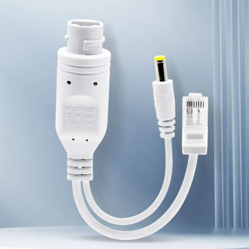 24V to 12V POE Splitter Separator Outdoor Waterproof Adapter Cable Power Supply Module POE Splitter Injector for IP Camera E4