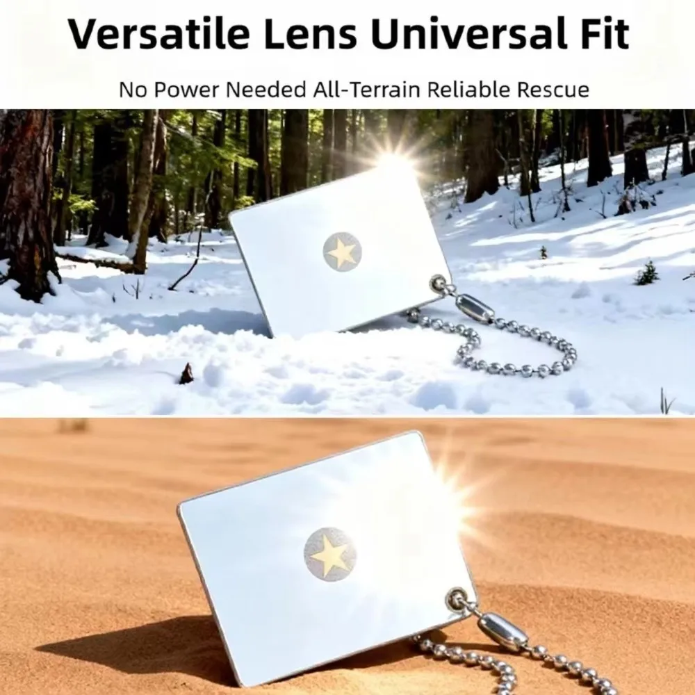 Acrylic Outdoor Signal Mirror Reflective Surface Chain Attachment Survival Mirror Long Distance Signaling Aiming Sight