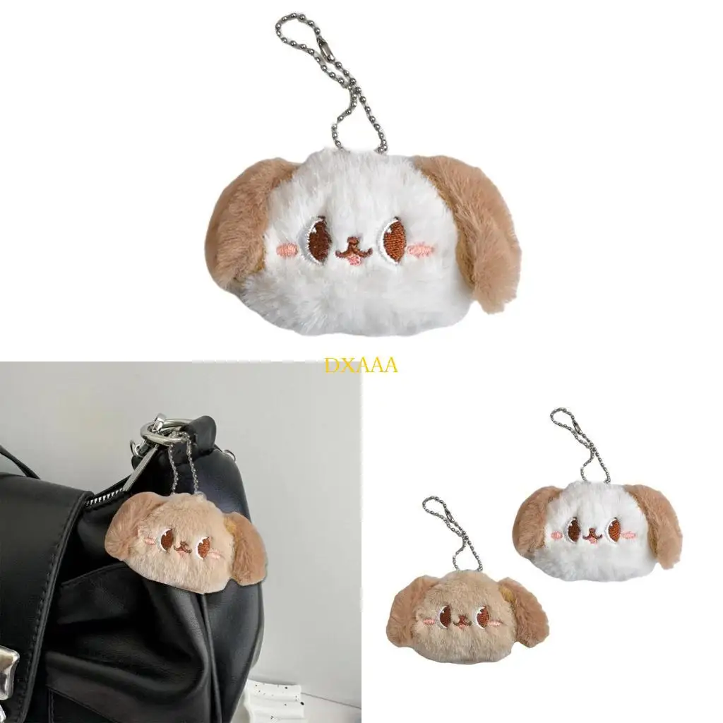 DXAA Dog Keychain Charm with Chain Plush Dog Handbag Charm Decoration for Kids Adult Birthday Present Stocking Fillers