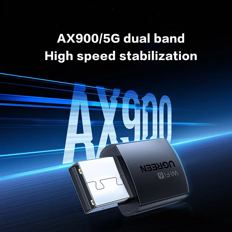 デスクトップPC用UGREEN USB-A WiFiアダプター、AX300 USB WiFi 6アダプター（2.4GHz対応）、Windows7/10/11用内蔵ドライバー