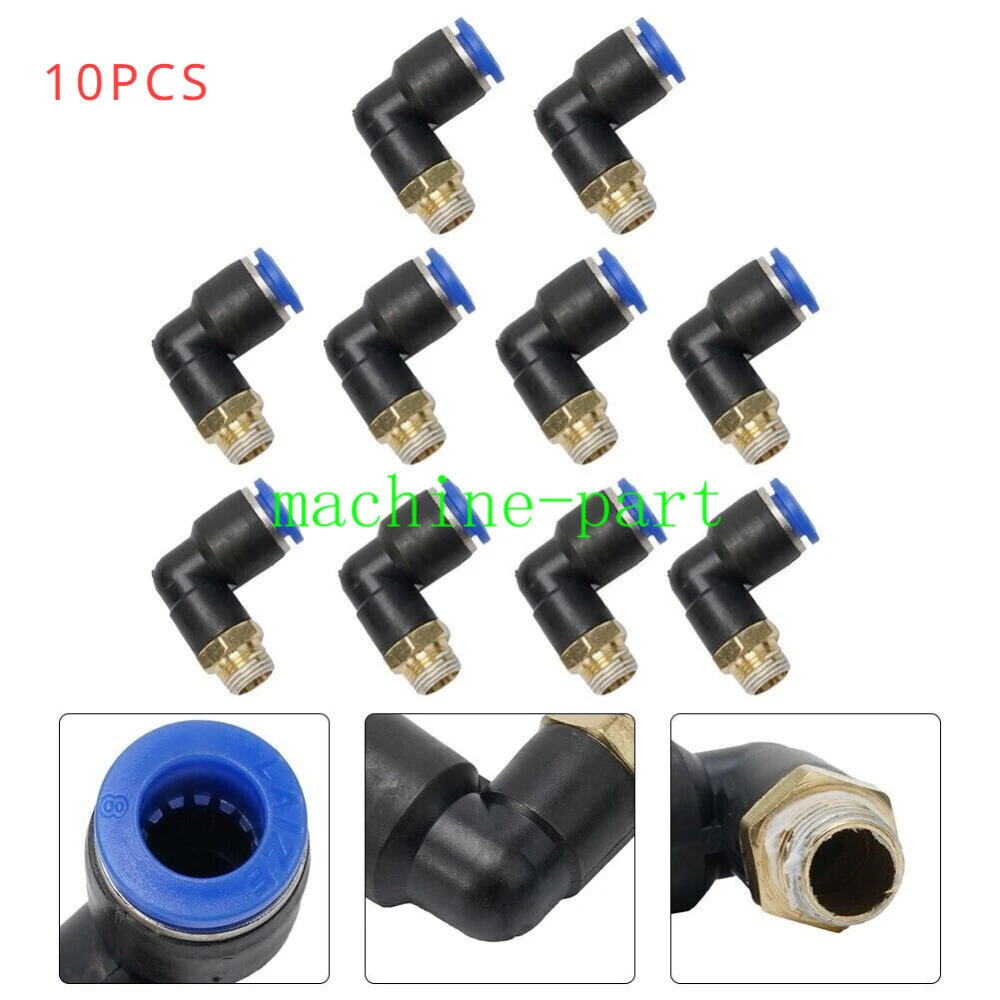 

10pcs Elbow Fitting FitFor Coats Air Valve Tire Changer Machine Connector 9.5mm