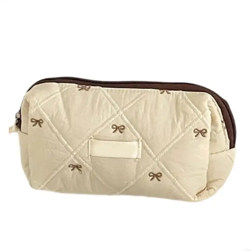 2026 New Fashionable Bows Decorated Makeup Practical Cosmetic With Multi Compartments Storage Portable Carry Bag