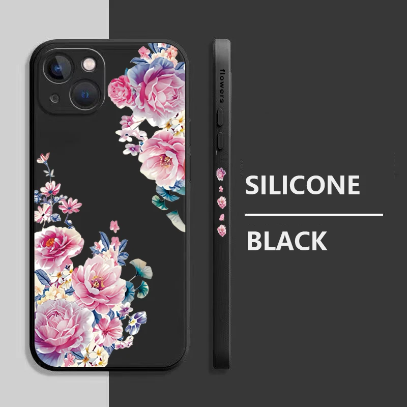 Satin Brocade Phone Case For iPhone 16 15 14 13 12 11 Pro Max XS X XR 7 8 Plus SE 2022 Shockproof Soft TPU Silicone Bumper Cover