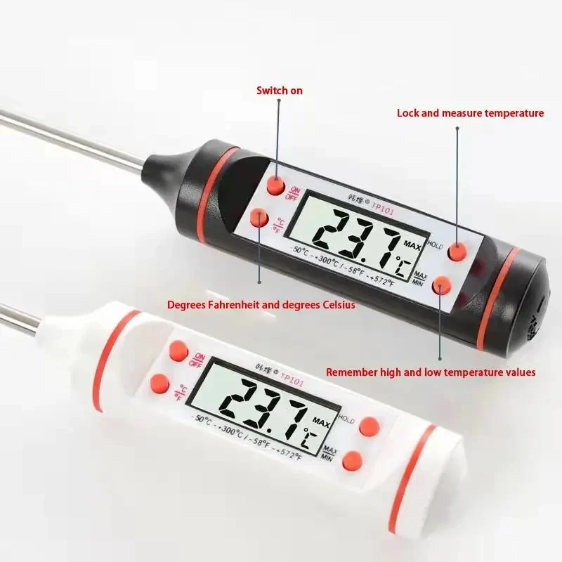 15/30/50cm Küche Lebensmittel digitales Thermometer lange Sonde Kochen Mahlzeiten Temperatur sensor Mondschein Flüssig ofen Thermo element Meter