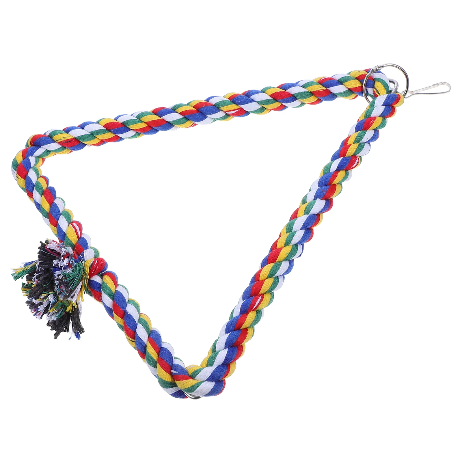 

Cotton Rope Colorful Triangle Swing Parrot Climbing Ladder Bridge Bird Exercise Playground for Cockatiels Parakeets Parrots