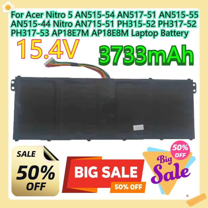 

For Acer Nitro 5 AN515-54 AN517-51 AN515-55 AN515-44 Nitro AN715-51 PH315-52 PH317-52 PH317-53 AP18E7M AP18E8M Laptop Battery
