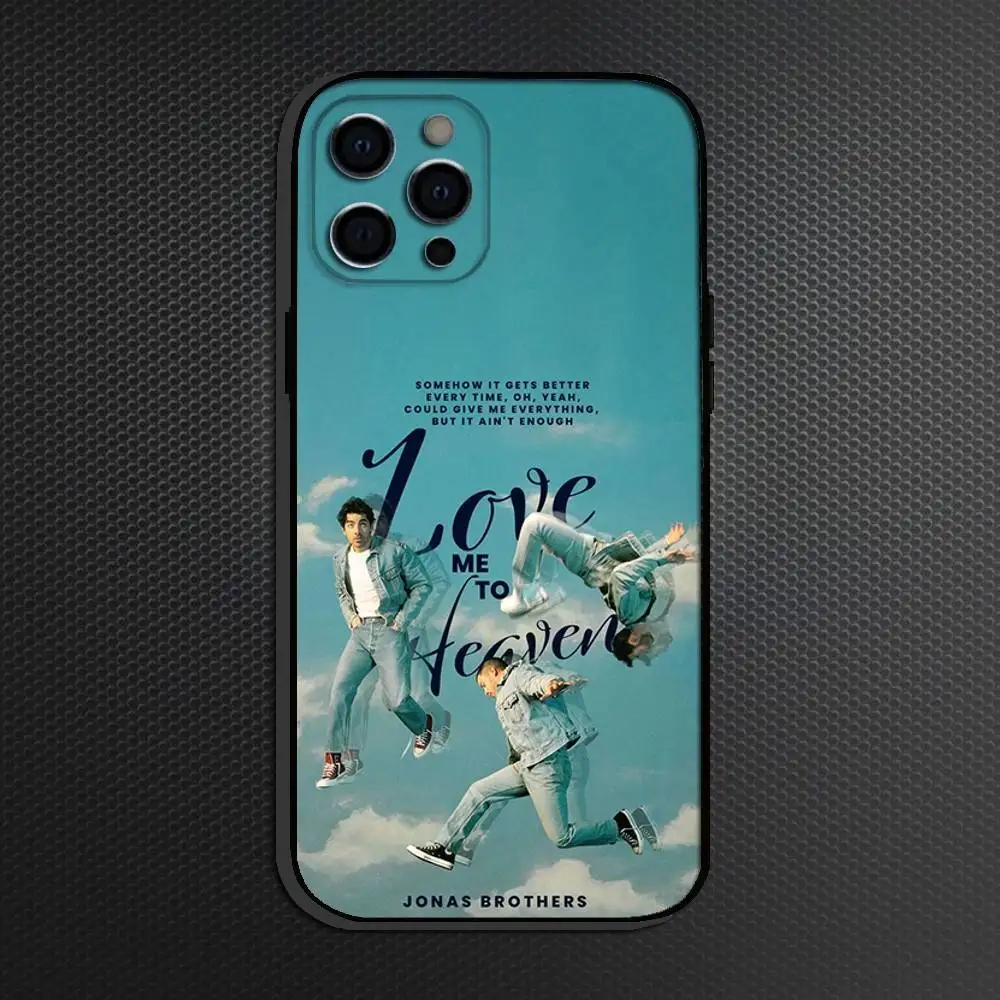 J-Jonas B-Brothers バンド電話ケース iPhone 16、15、14、13、12、11 Plus、Pro Max、その他用 ソフトブラックカバー