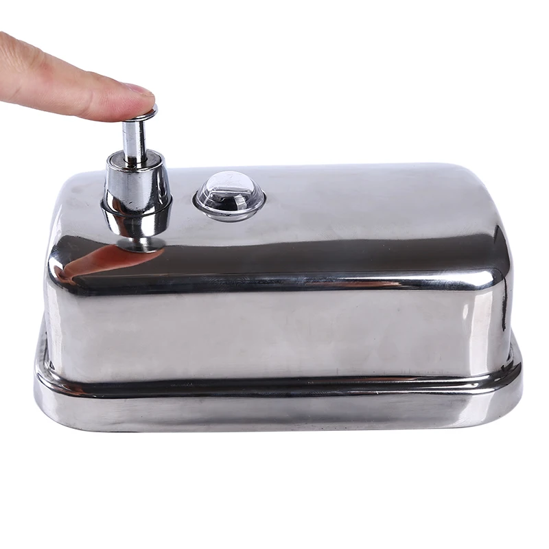 500ml Bathroom Wall-mounted Manual Soap Dispenser Stainless Steel Hand Sanitizer Shower Gel Bottle Kitchen Dish Soap Container