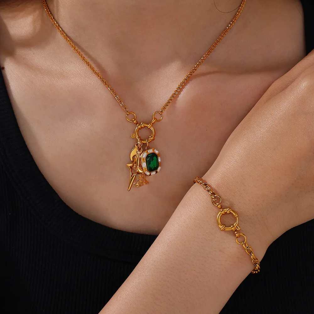 Wasserdichte vergoldete Modeschmuck-Armbänder mit Federverschluss, Büroklammerkette, Schlange, anlaufgeschützt, kubanische Halskette, DIY-Schmuck – Detail 5