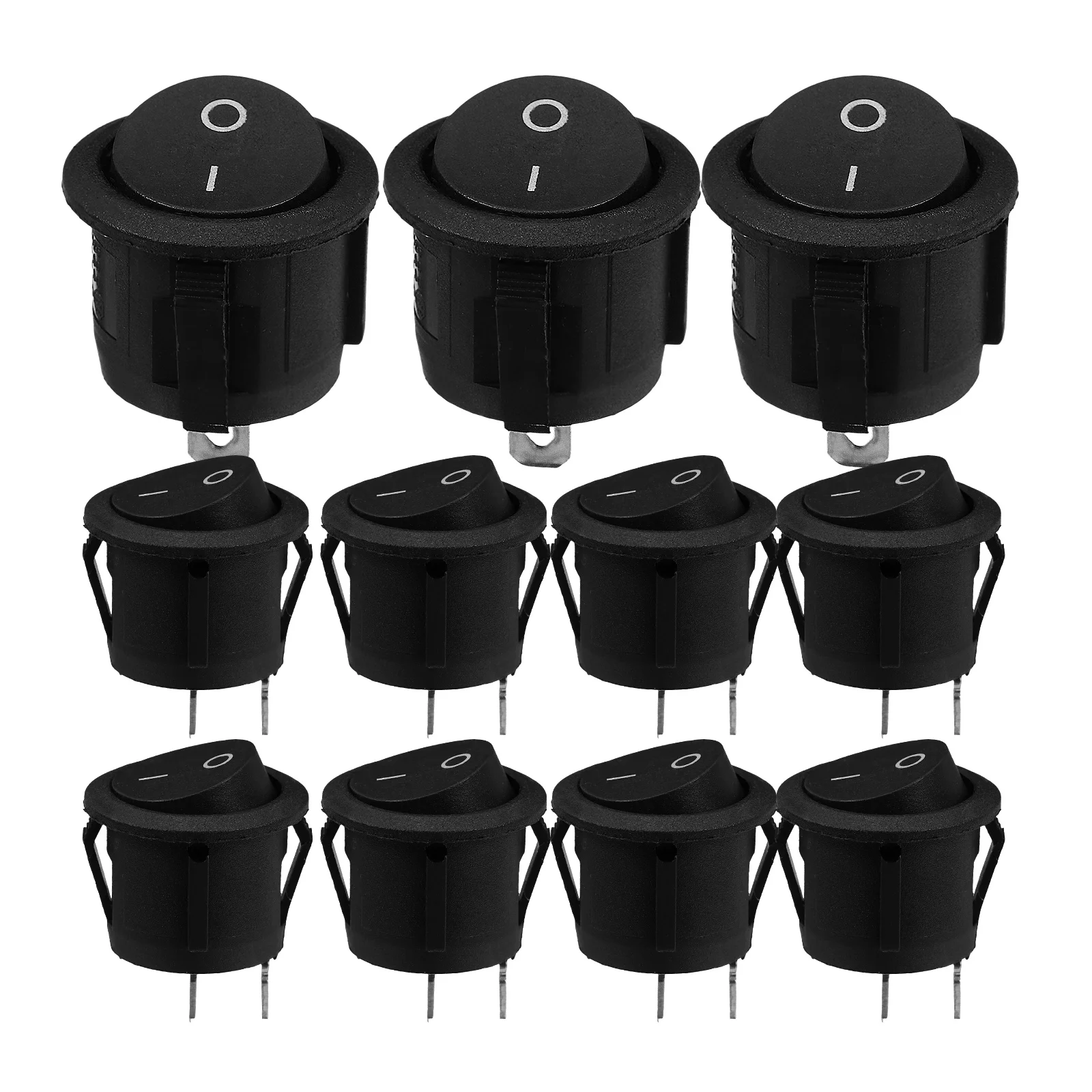 

12pcs Waterproof Cap Switch Round Rocker Toggle for Automotive Marine Boat Heavy Duty Long Life Easy Install Car Relay