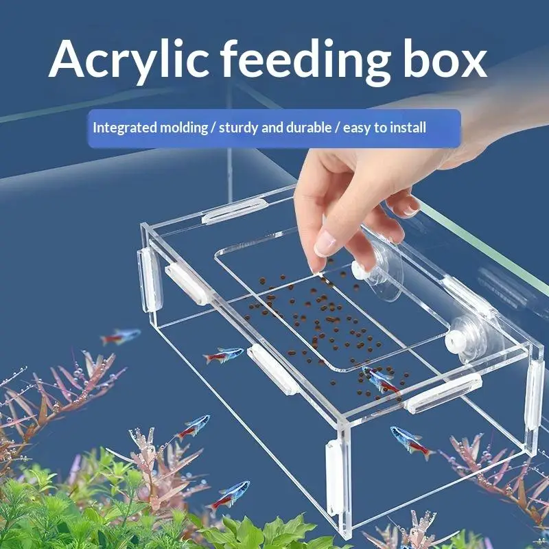 Hanging Acrylic Fish Tank Feeder Anti Drifting Aquarium Feed Feeder Fixed-point Fish Food Feeder Aquatic Aquarium Accessories