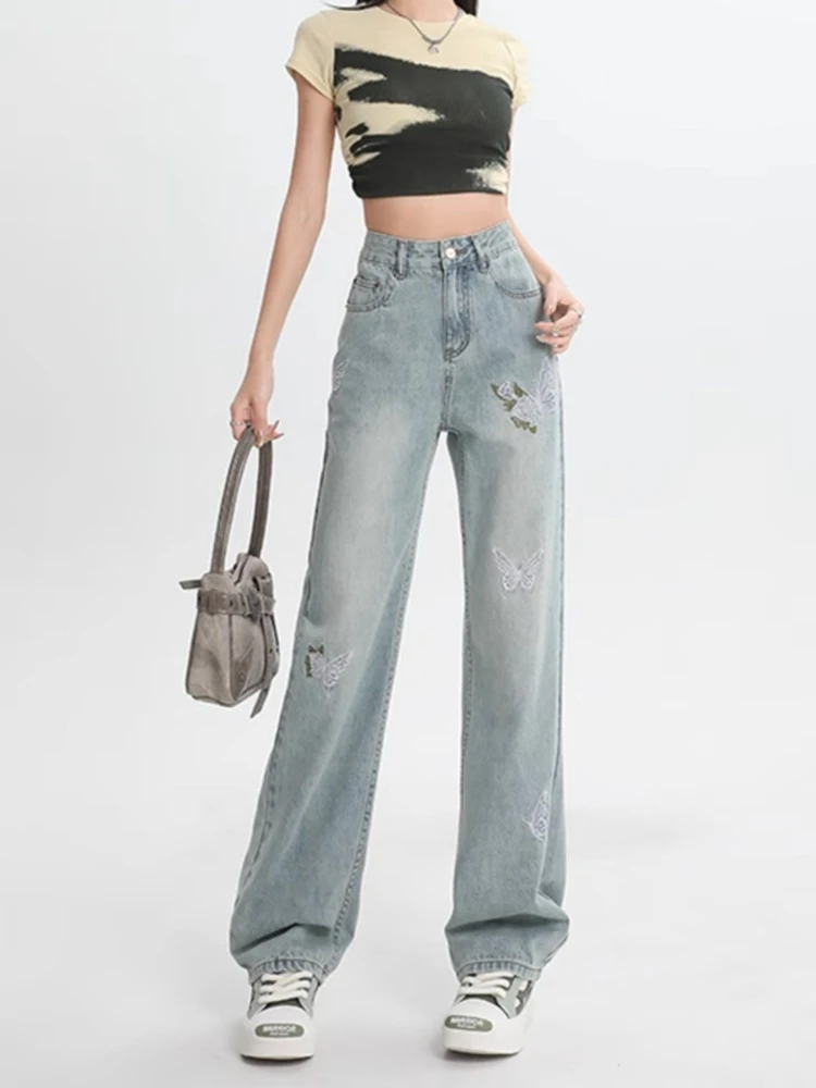 

Женские черные готические джинсы, мешковатые Y2K, японский Harajuku High Street, стиль 2000-х годов, эстетические винтажные джинсы 90-х годов, брюки, одежда 2025