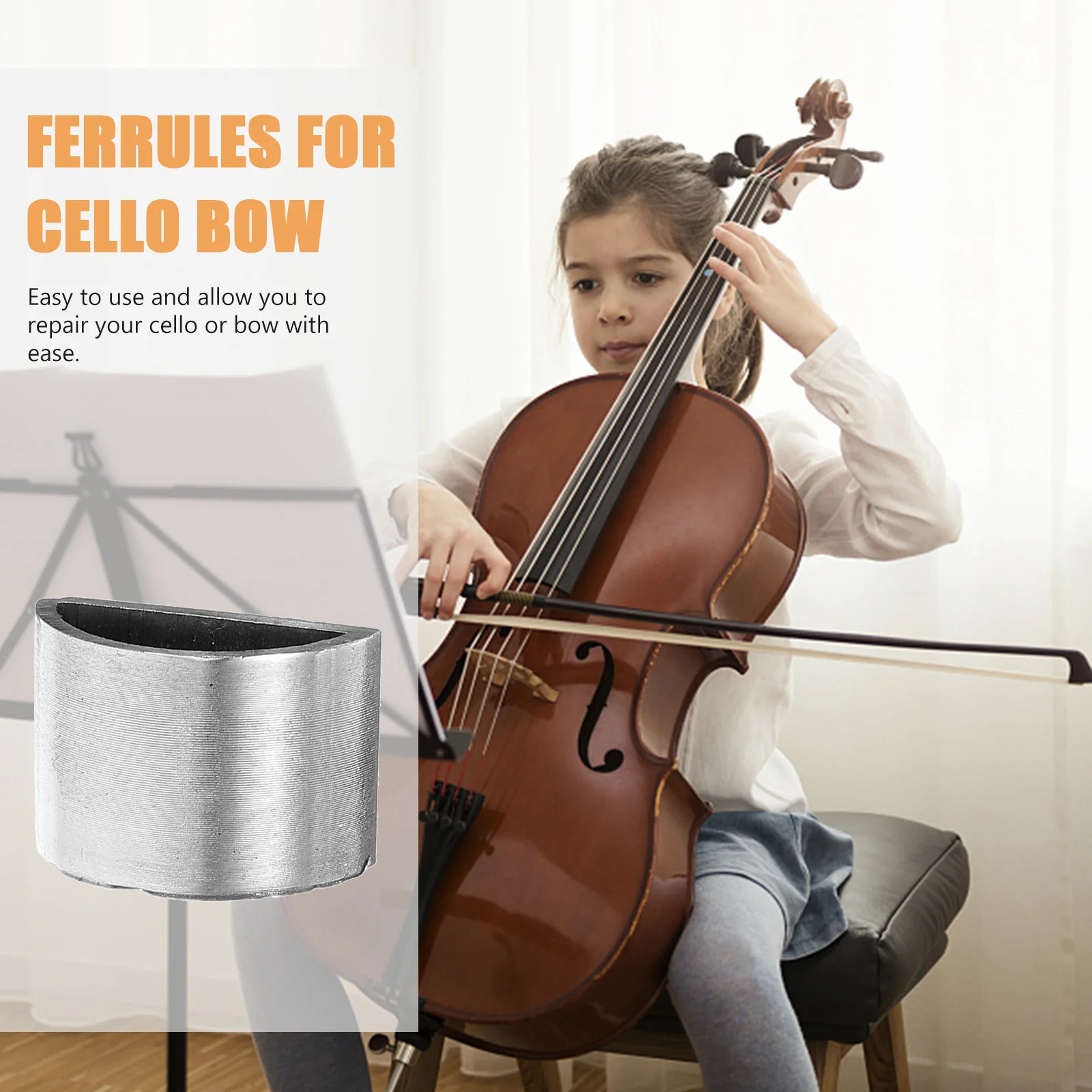 

3Pcs Cello Bow Ferrule Copper Half Circle Rings Cello Replacement Parts DIY Repair Professional Accessories Durable Maintenance