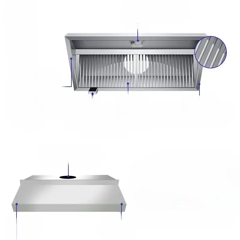 1500CFM Industrial Exhaust with Fire Suppression - NSF-Certified Stainless Steel Range Hood
