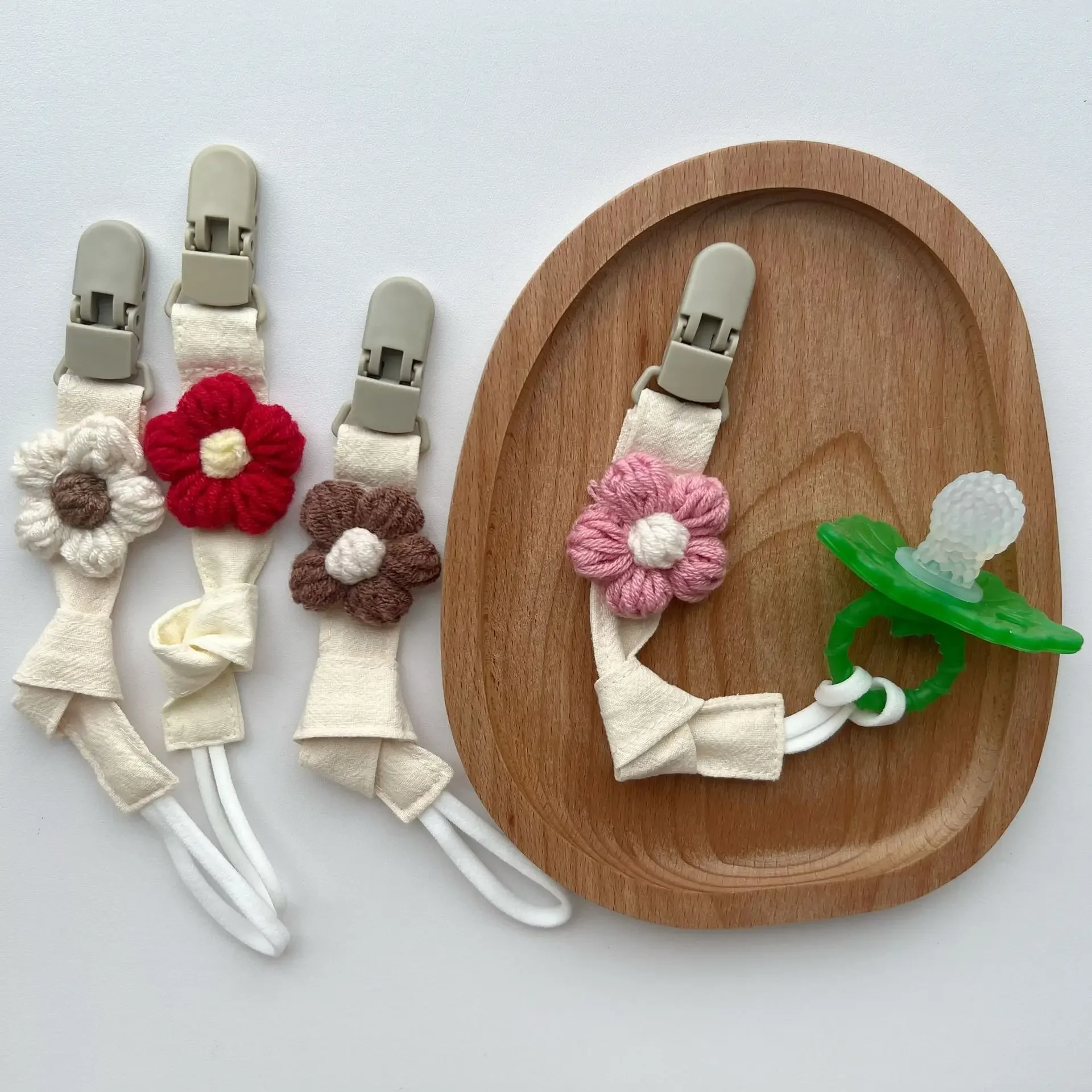 

Baby Flower Pacifier Clip Newborn Pacifier Holder Clip Pacifier Clip Toddler Girl Baby Gift Fabric Pacifier Rope