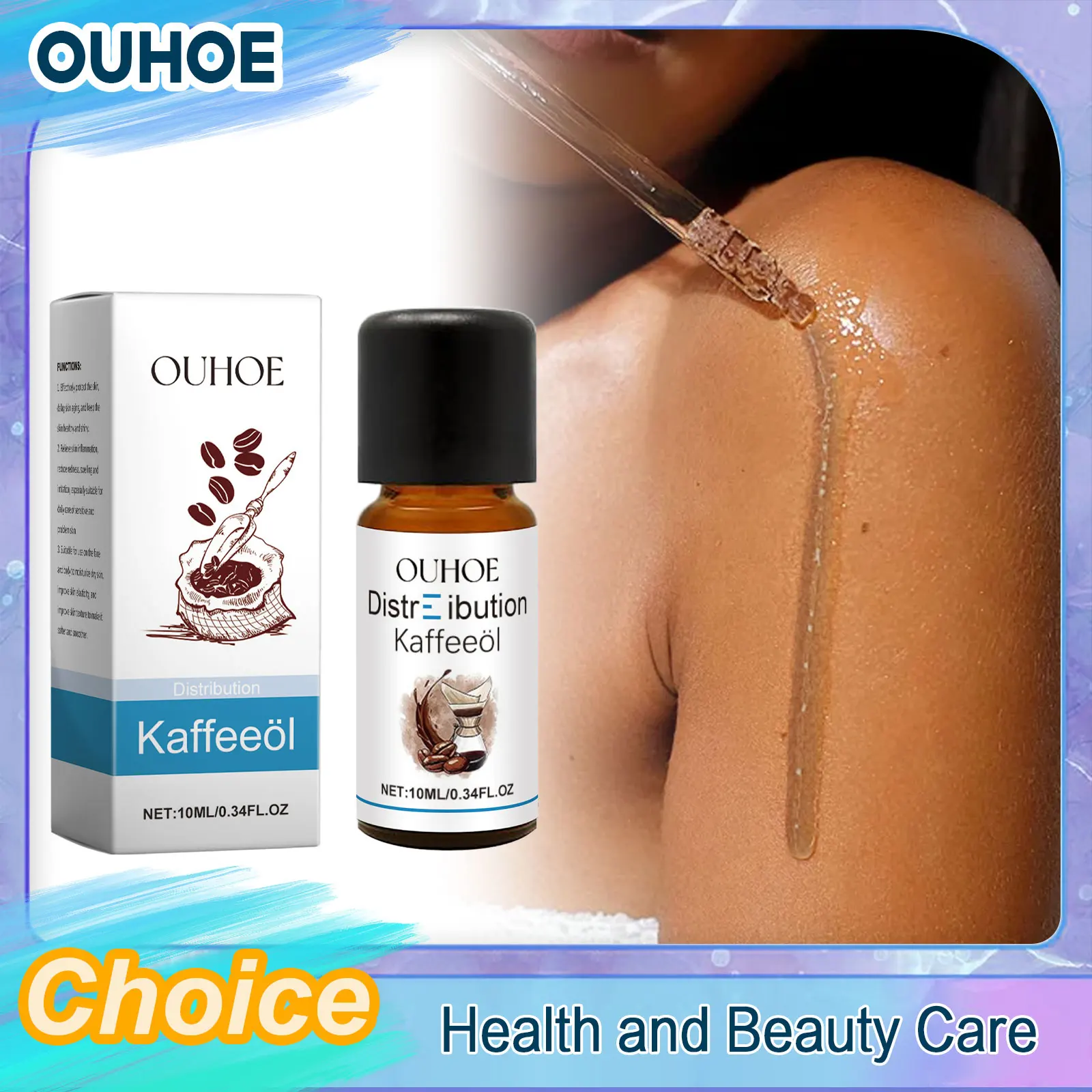 Natural Coffee Essential Oil Lighten Acne Spots Refresh Relax Moisture Fragrance Aroma Diffuser Aromatherapy Nourishing Body Oil