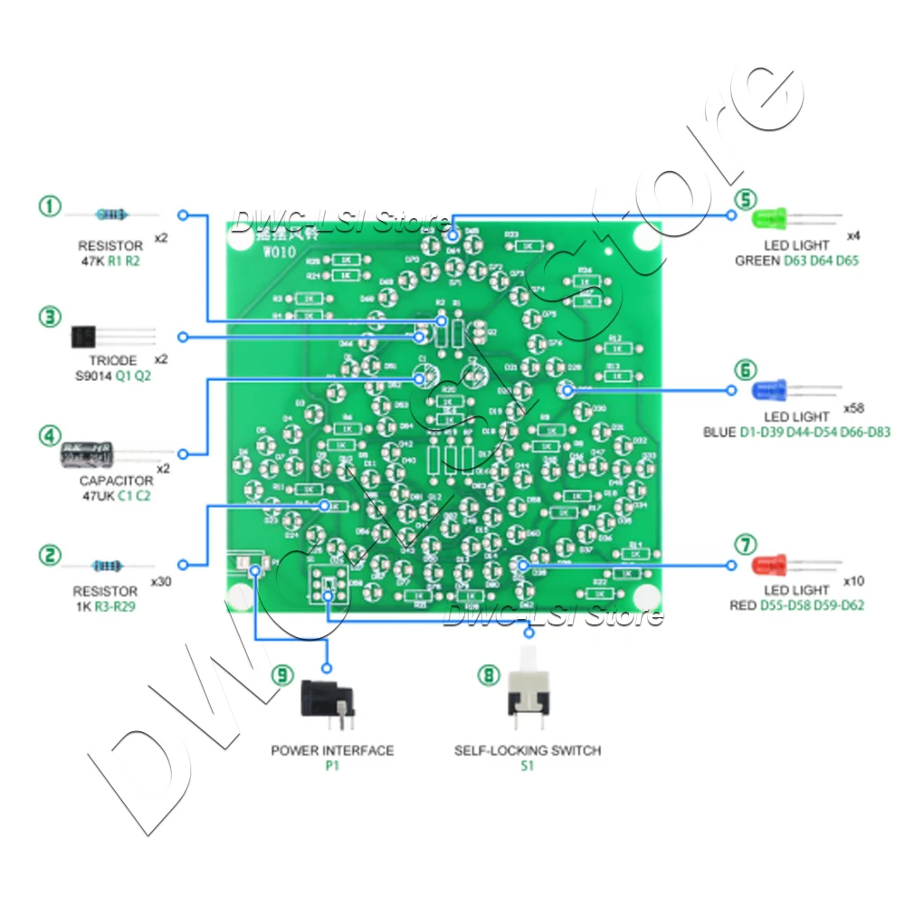 Laboratory Swing Bells DIY Windbell Fun Soldering Electronic Swing Bells Wind Chime 95 LEDs Flashing Light DC 5V Learning Kit