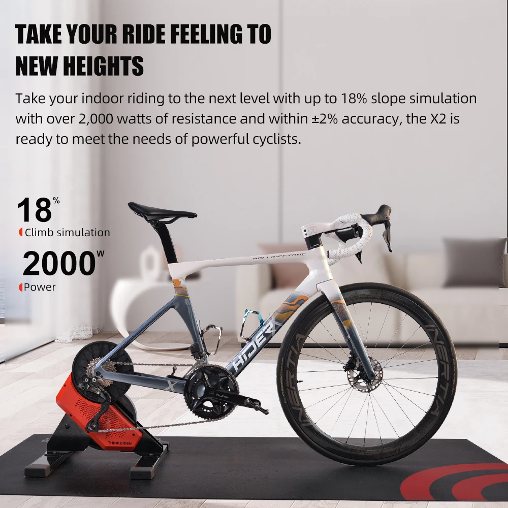 Nieuwe Thinkrider X2 Smart Bike Trainer Mtb Racefiets Home Trainer Ingebouwde Vermogensmeter Vermogensmeter Compatibel