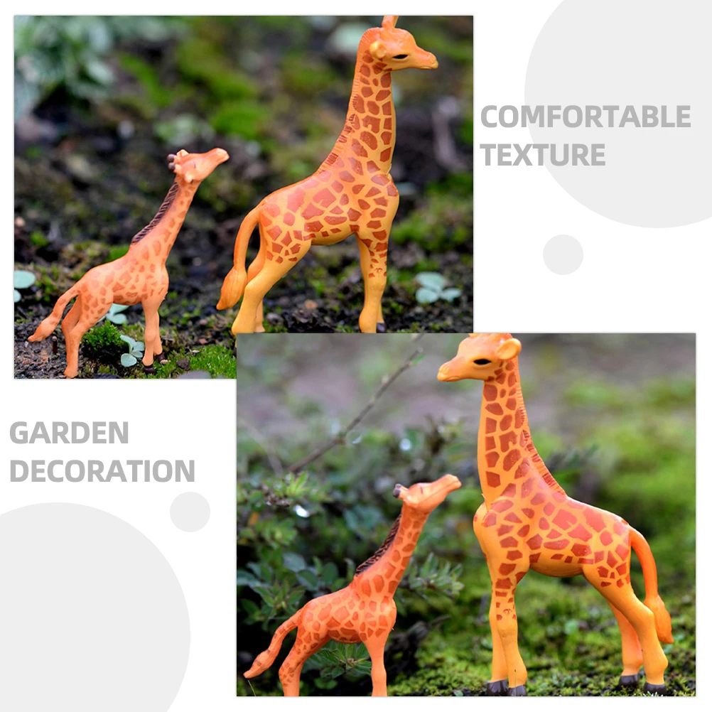 

4pcs Mini Giraffe Resin Lawn Statues Outdoor Garden Decor Desktop Animal Sculptures Home Office Decorations Micro Landscape
