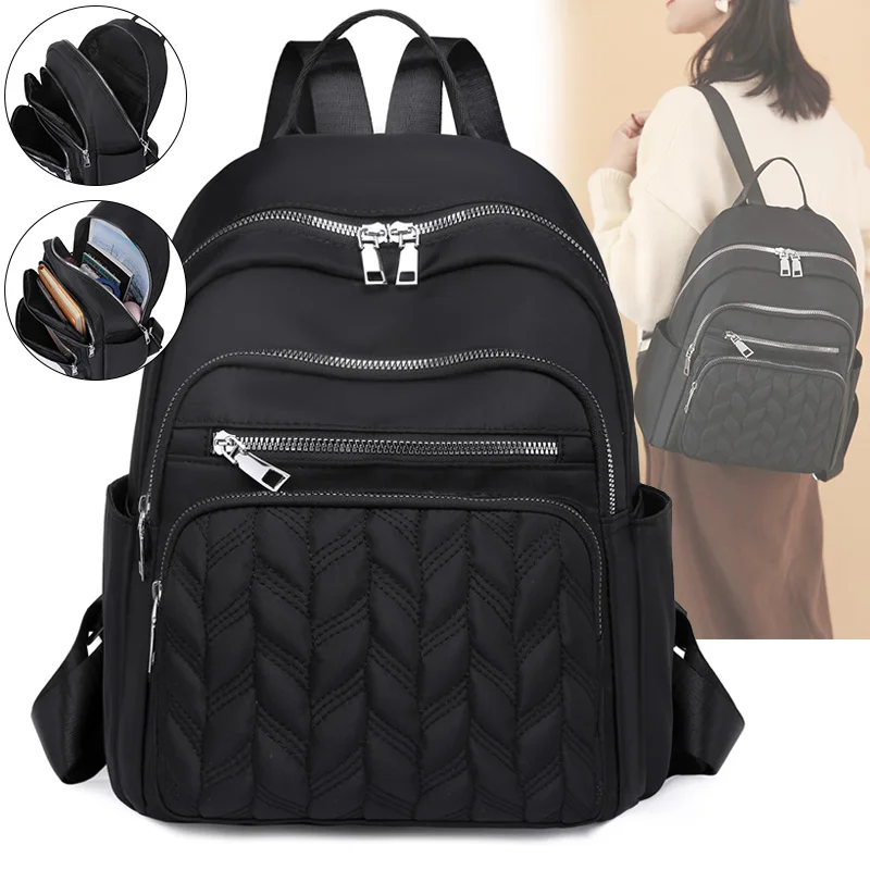 Mochila casual elegante, versátil para passeios diários, pode ser transportada em um ombro, com vários bolsos e grande capacidade