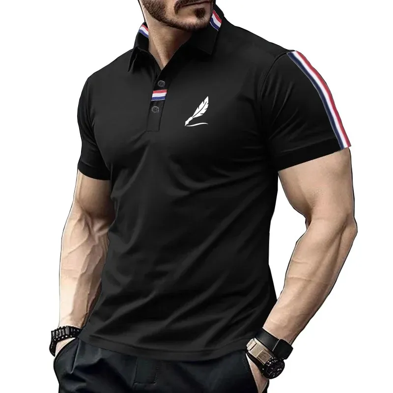 2025 Spring New Men's Fashion Printed Short sleeved Polo Shirt