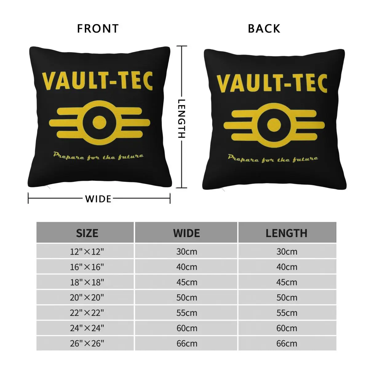 Vault-Tec Logo Pillowcase Polyester Cushion Comfort Throw Pillow Sofa Decorative Cushions Used for Home Bedroom Living Room