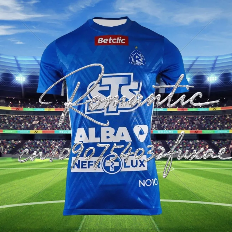 2025 الصيف Men_Boy تي شيرت رياضي Ruch Chorzow مباراة جيرسي البولندية مشجعي كرة القدم خاص كرة القدم جيرسي كيت ثلاثية الأبعاد مطبوعة موتو