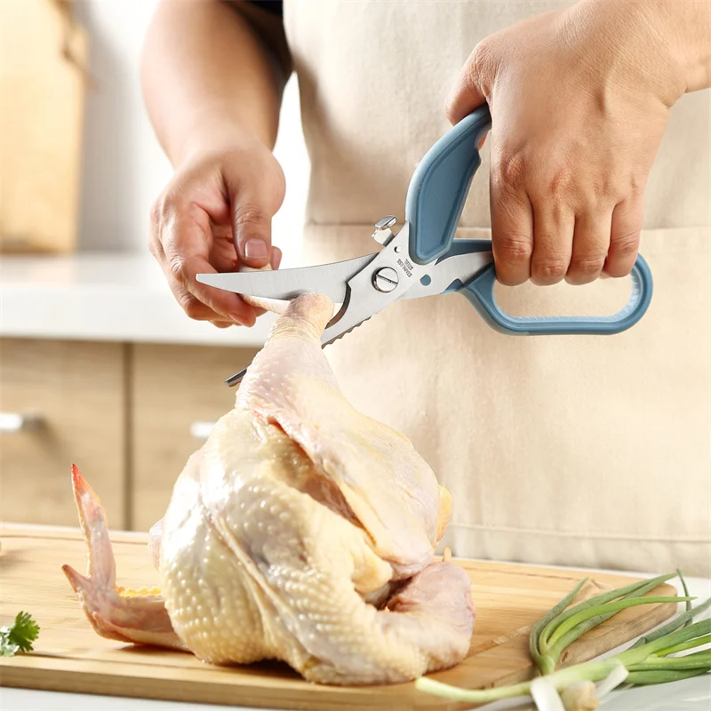 

Powerful Kitchen Scissors Chicken Bone Scissors Scale Clean Fish Raptor Shears Multipurpose Scissor For Cutting Meat