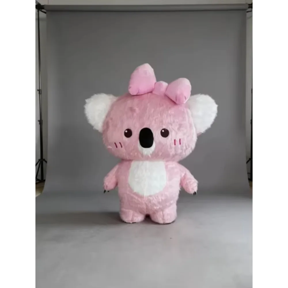 Disfraz inflable de koala rosa, ideal para Halloween, fiestas de disfraces y eventos de cosplay. Un disfraz encantador y original. No incluye cargador ni pilas.