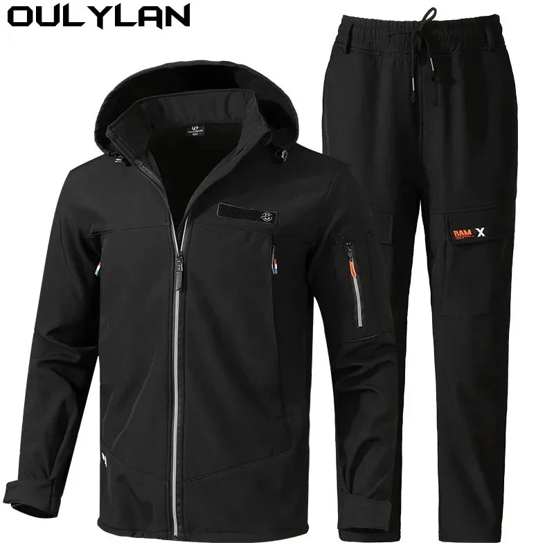 Oulylan Outdoor Wear Resistant Multi Pocket Breathable Men's Military Tactics Set 2-piece Sports Climbing Clothing