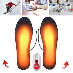 USB Heated Shoe Insoles Electric Foot Warming Pad Feet Warmer Sock Pad Winter Outdoor Sports Heating Insole Winter Warm Cushion