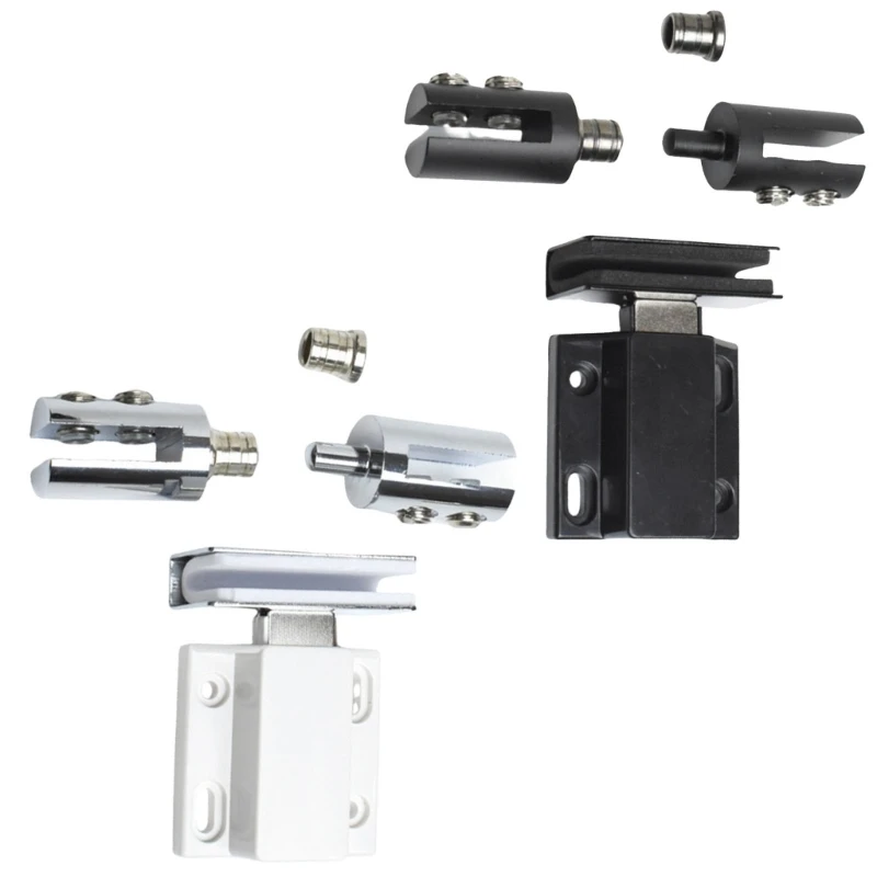 

Single Door Glass Cabinet Hinges Glass Door Hinges set Brass for Homes & Office DXAF