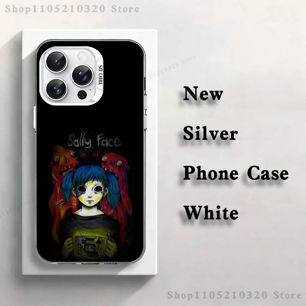 حافظة هاتف كارتون S-Sally Face SF لهاتف iPhone 17,16,15,14,13,12,X,8,Pro,Max,Plus,E,SE4,Air,Mini White IMD Matte