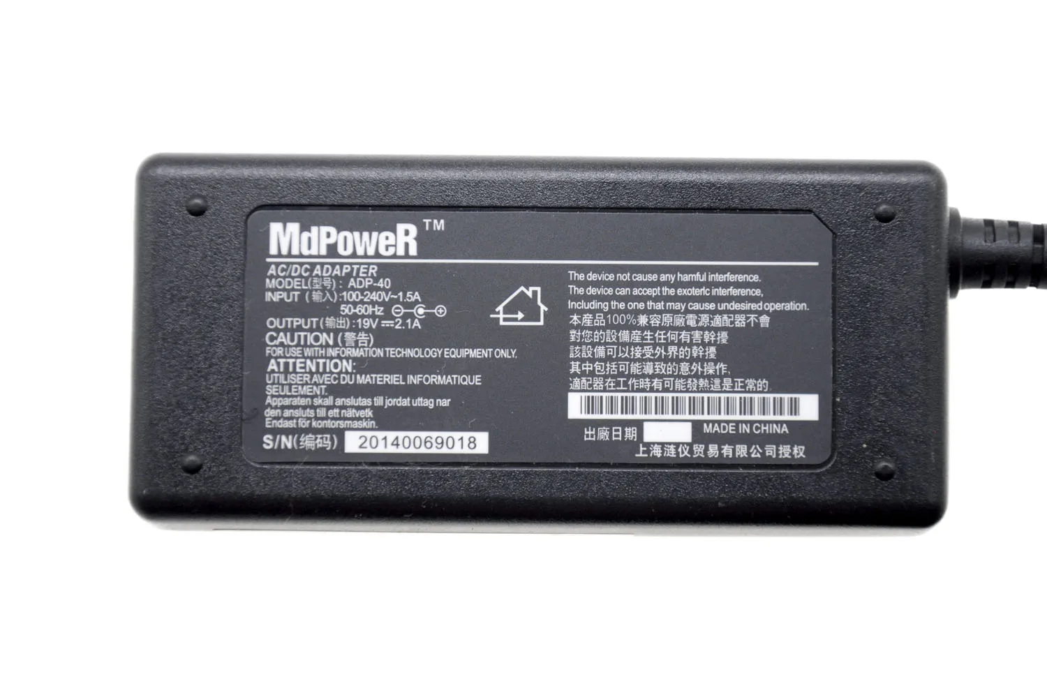 For BENQ 19V 2.1A 40W 5.5*2.5mm Laptop AC Adapter power Charger ADP-40MH BB V41 DHU100 U10 U102 U103 U105 TSINGHUA TONFANG