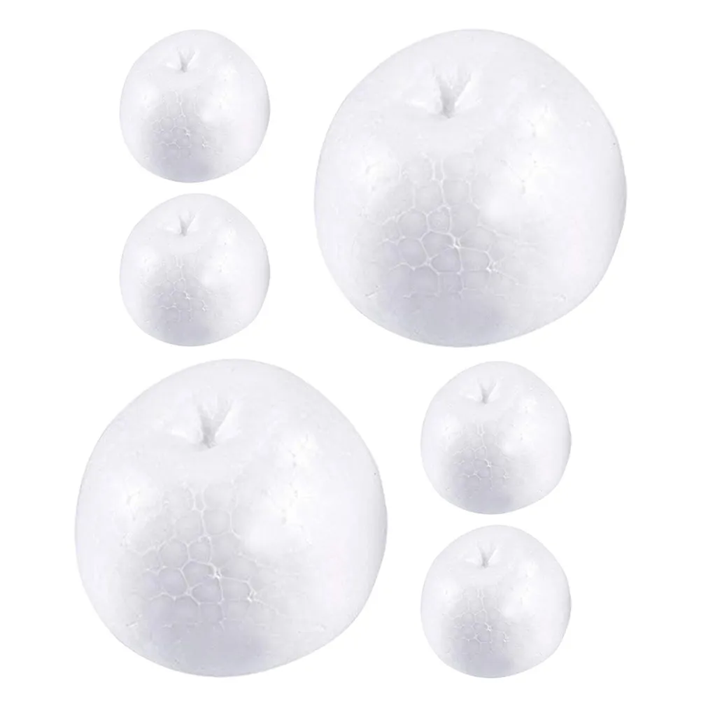 

6Pcs White Foam for DIY Crafts Lightweight Artificial Kids School Art Projects Hand Painted Decor Multipurpose