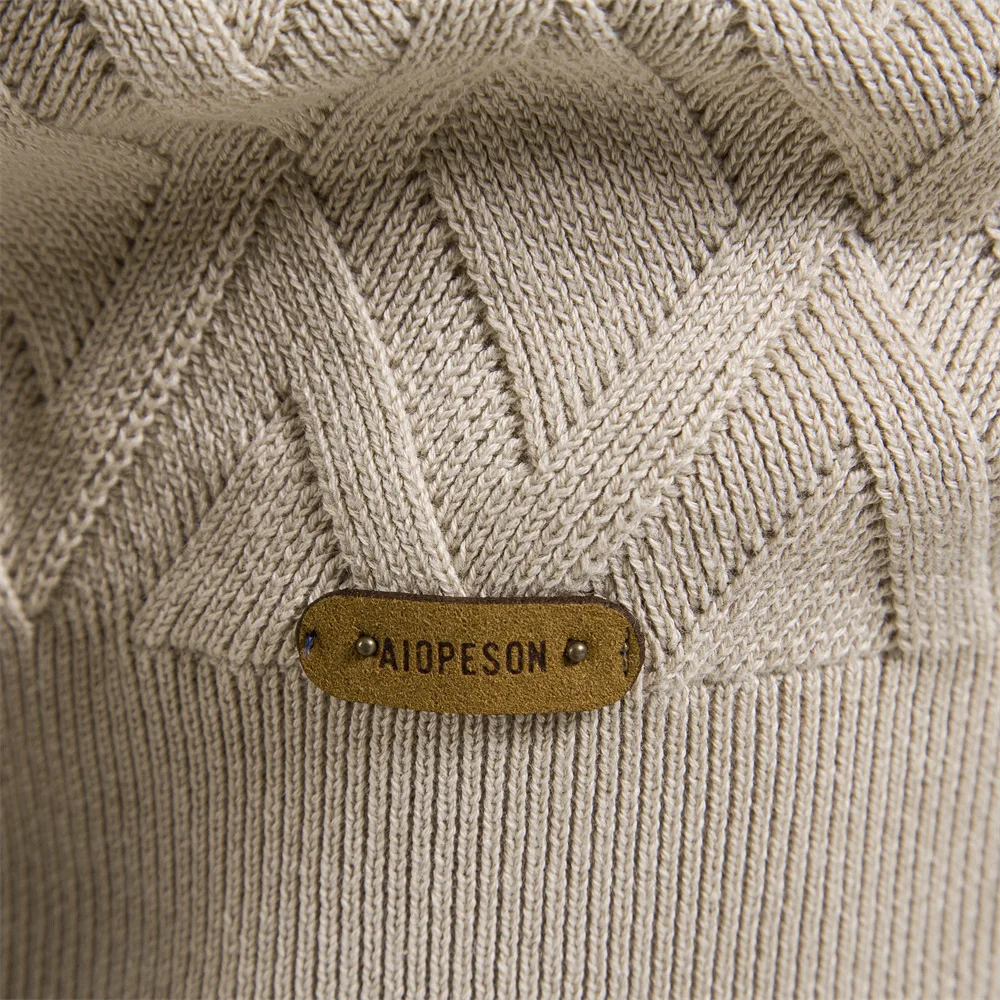 

High Quality 2024 Autumn And Winter New Item Pure Cotton Pullover Solid Color Knitted Sweater Men's