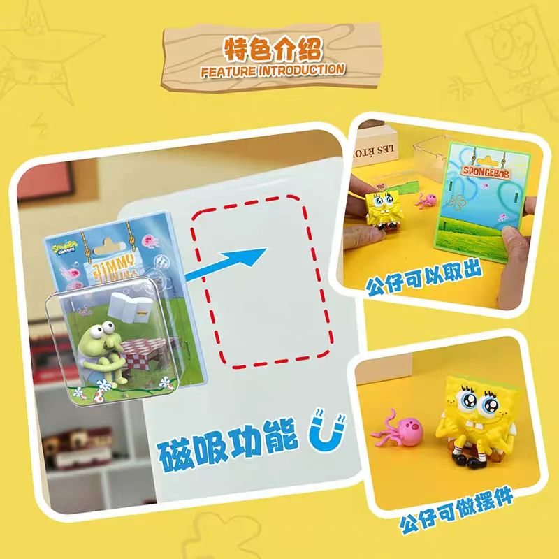 New Genuine SpongeBob SquarePants Heartbeat Encyclopedia Series Toy  Magnetic Figure Fridge Magnets Home Decoration Toy Gift view 2