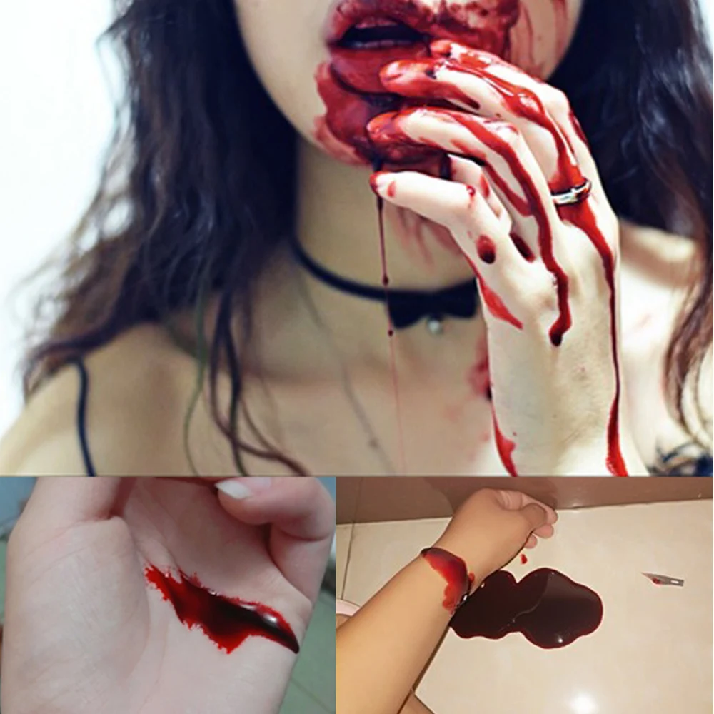 15ml Artificial Simulated Wounds Scar Tattoo Fake Blood Halloween Makeup Body Paint Tool Blood Plasma