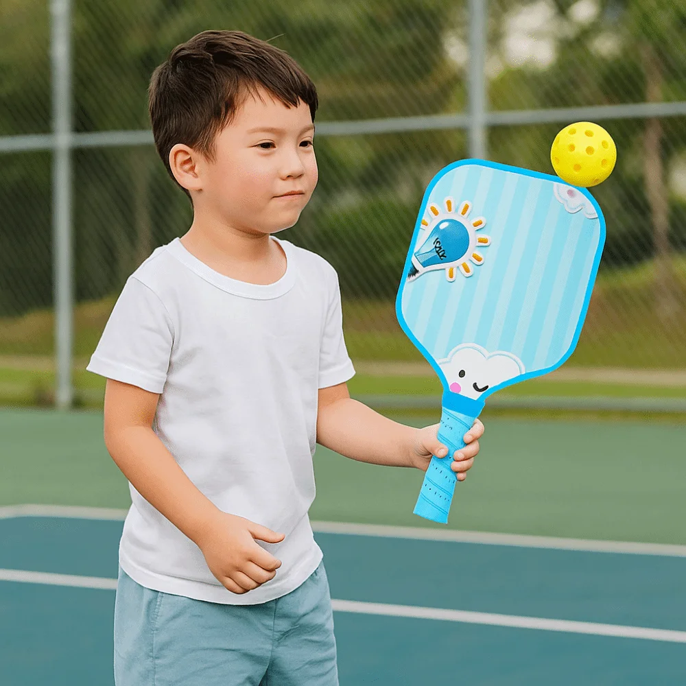 

Cartoon Children's Pickleball Set Colorful Durable Children's Pickleball Rackets Glass Fiber Non-Slip Grip 's Pickleball Set