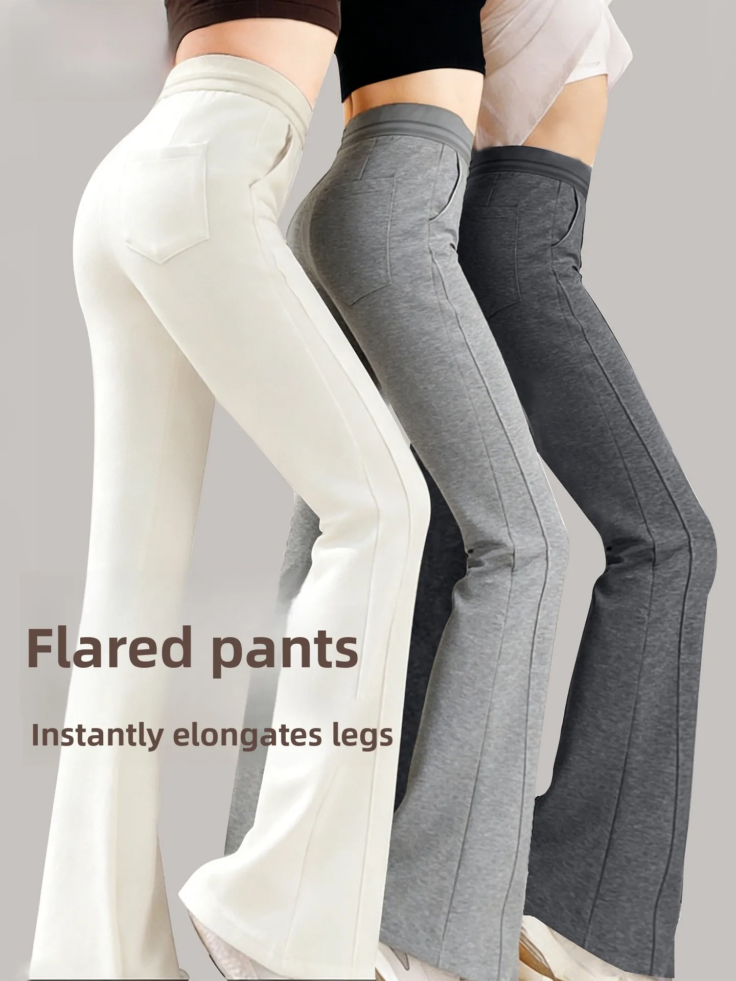 

High Waist Wide Leg Yoga Pants Women's Fitn Trousers Casual Sports Elastic Tightening Pants Commute Sle Micro Flared