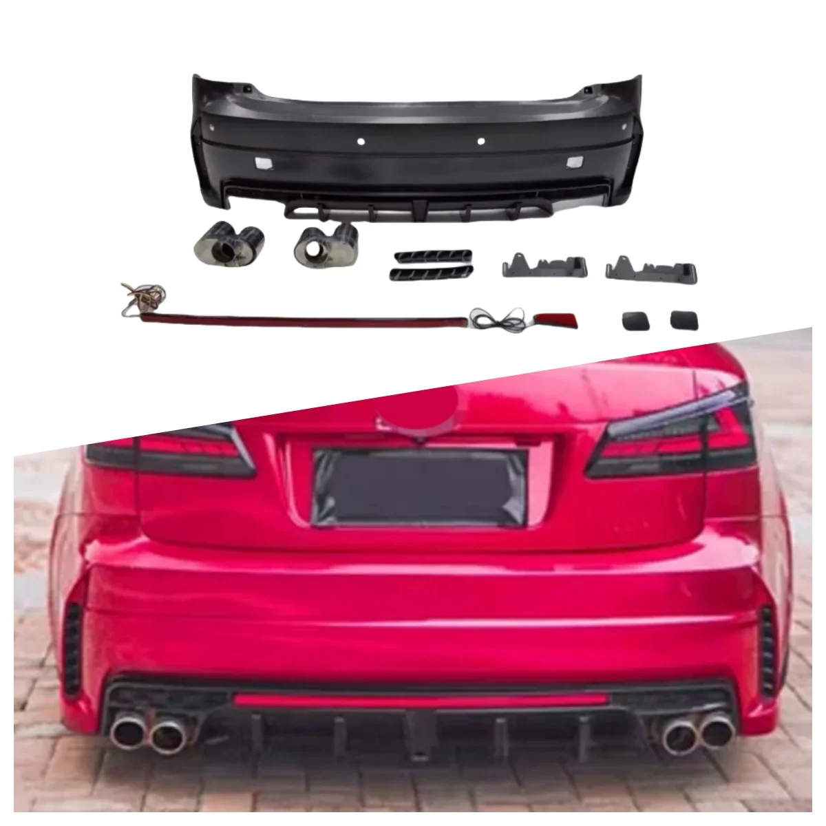 Car Rear Bumper for LEXUS IS2500 IS300 2005-2012 Body kit update 2021+  Lip