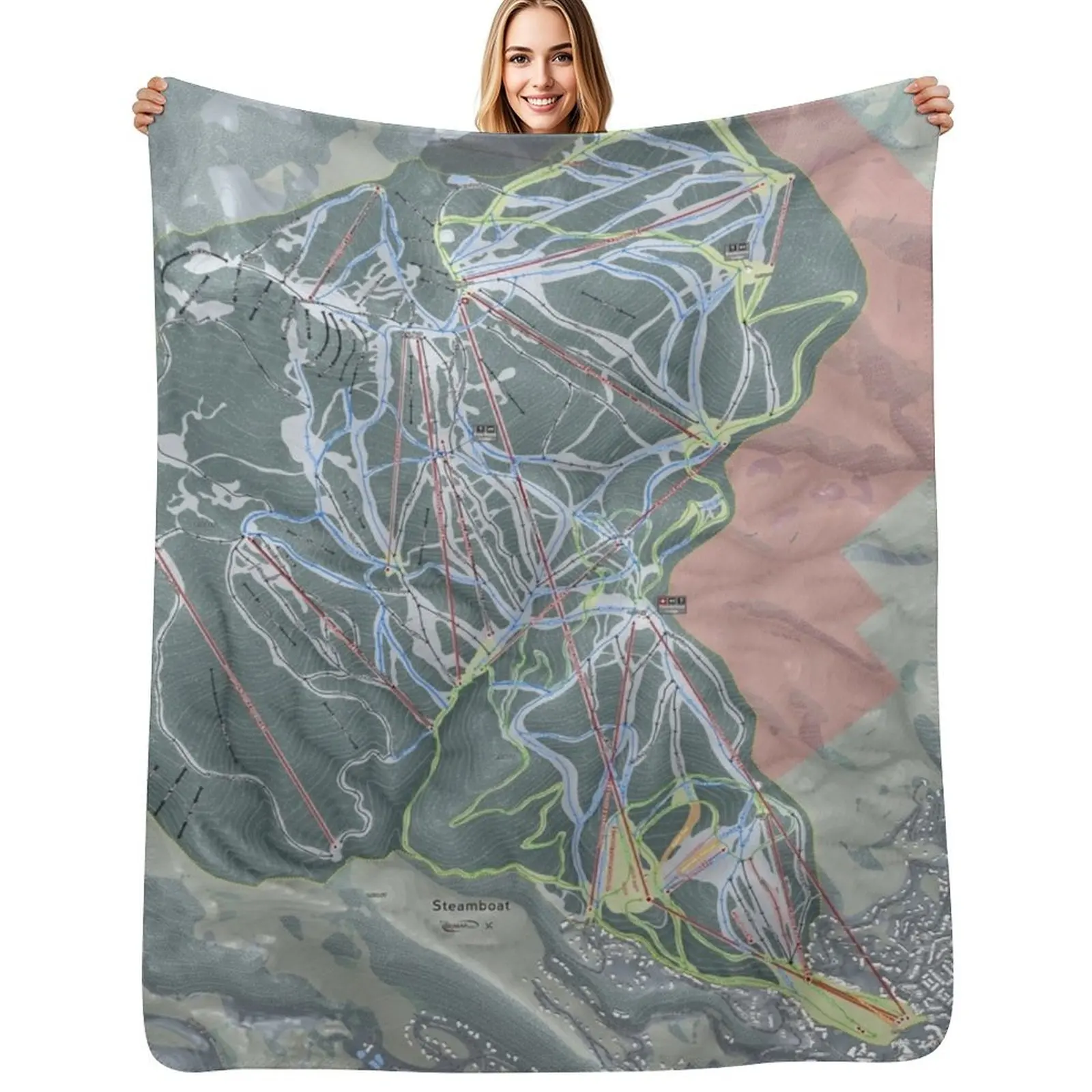 Steamboat Resort Trail Map Throw Blanket Comforter for babies For Sofa Thin bed plaid Blankets For Sofas Blankets
