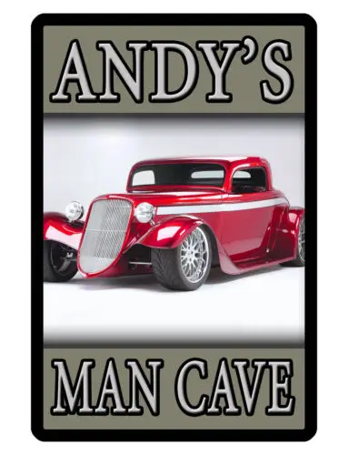 

Personalized MAN CAVE Sign Printed with YOUR NAME.Custom Quality Signs redcar205