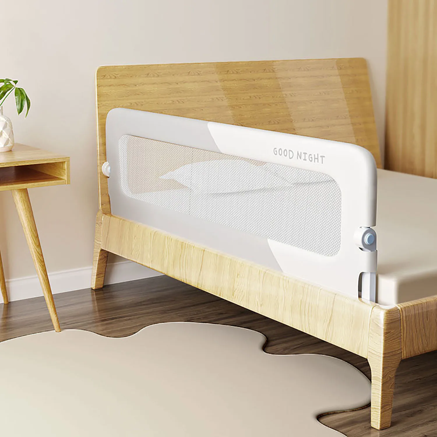 Barandilla de protección para cama de bebé plegable para interiores de 120cm, barandillas de dormitorio para barrera protectora, valla infantil de seguridad anticaída (47 pulgadas)